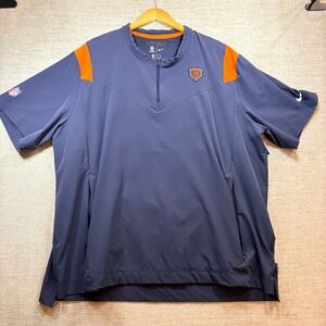 NEW Nike Chicago Bears NFL OnField Apparel Quarter Zip Pullover Jacket 3XL Navy